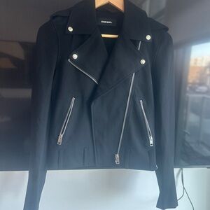 Diesel Women's Black Blazer with Silver Accents